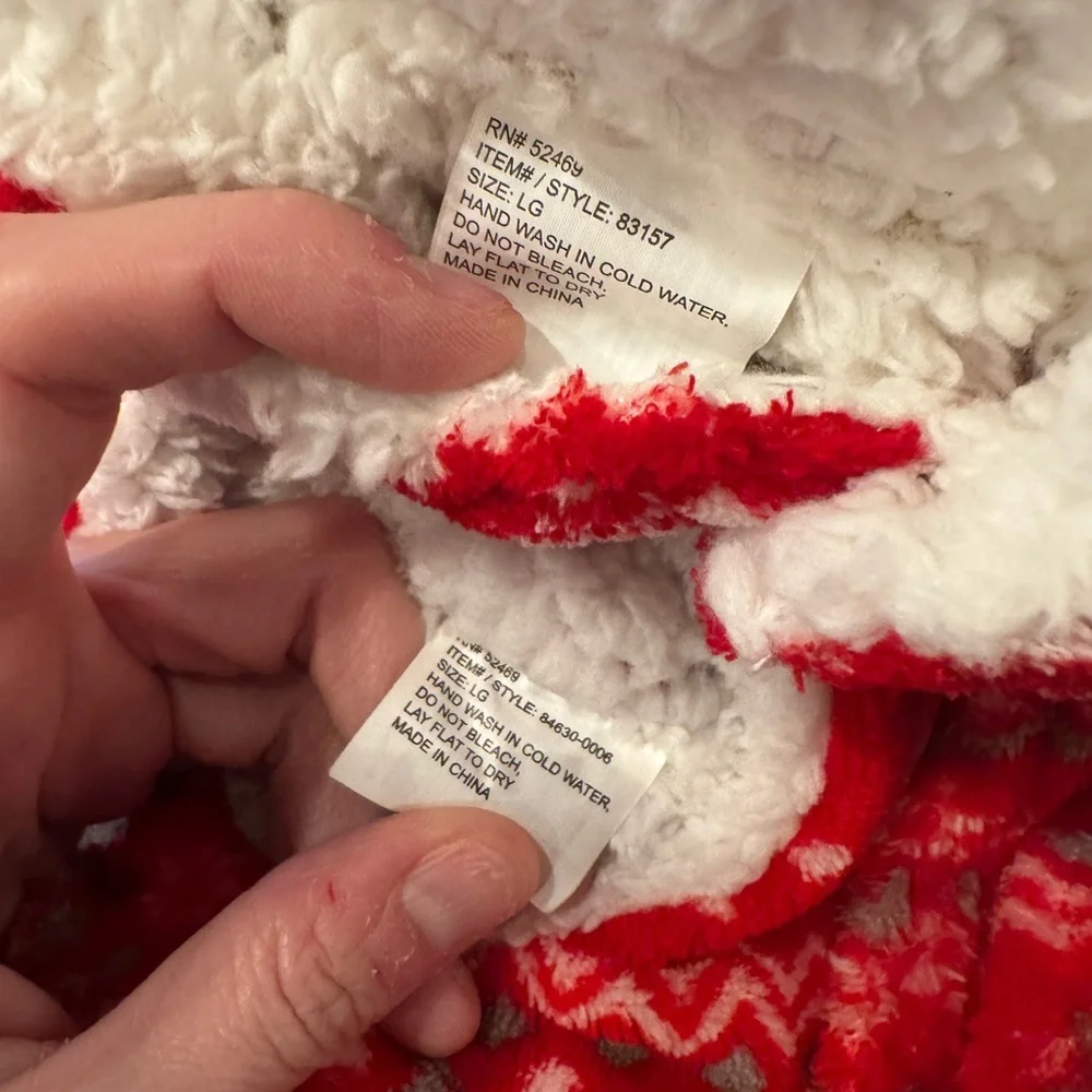 Red Festive Dog Sweaters with Reindeer Pattern
